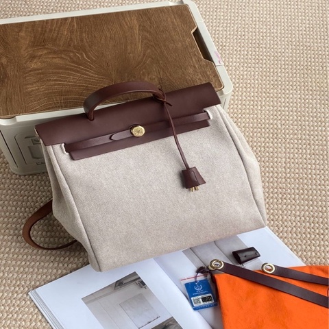 Hermes/愛馬仕 herbag31金棕雙肩/雙袋