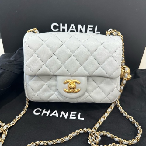 CHANEL香奈兒金球方胖子 淺藍色 原始無護理好成色