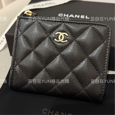 現貨 全新全配 香奈兒 chanel L型錢包 L短夾