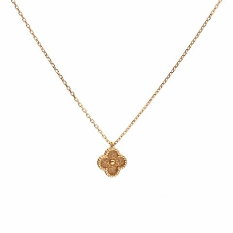 VAN CLEEF&ARPELS SweetAlhambra小號單花項鏈熔岩18K玫瑰金