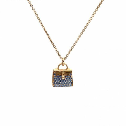 HERMES AmulettesKelly項鏈滿鑽18K玫瑰金