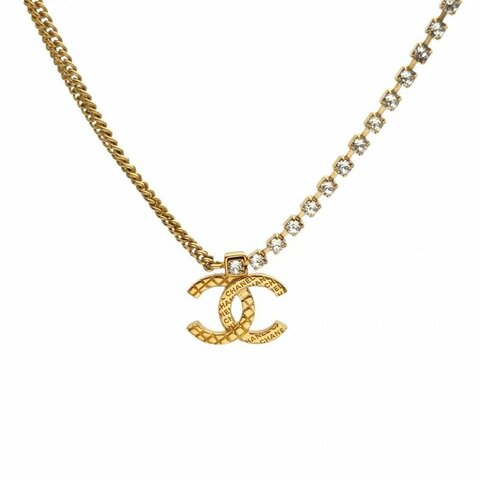 CHANEL 合金24P雙層鏈條水鑽項鏈