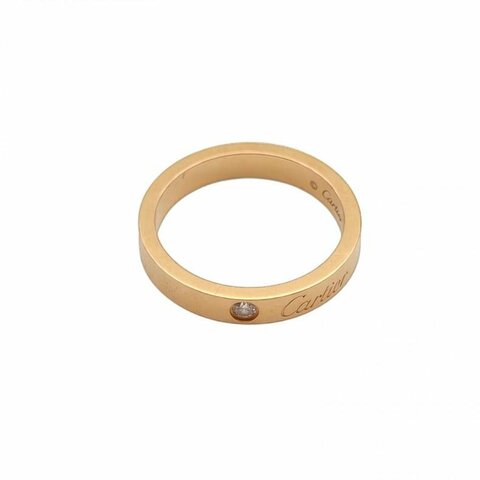 CARTIER CDECARTIER系列單鑽窄版戒指18K玫瑰金/鑽石50