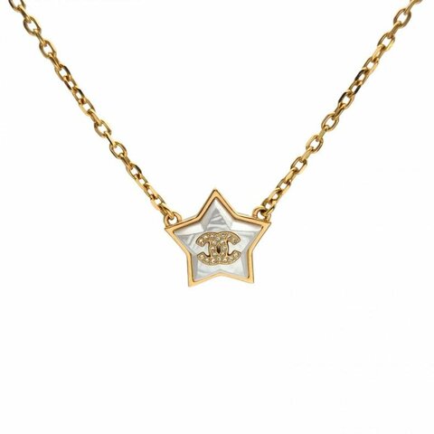 CHANEL 合金白貝母星星項鏈
