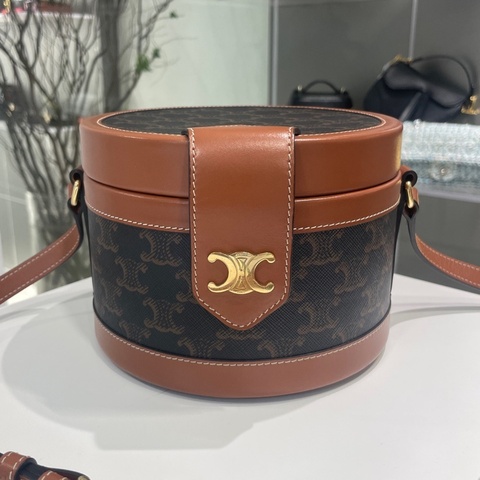 Celine 賽琳經典老花Tambour 中號 飯盒包 圓桶包
