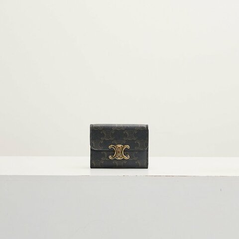 二手Celine 二合一短夾 棕老花