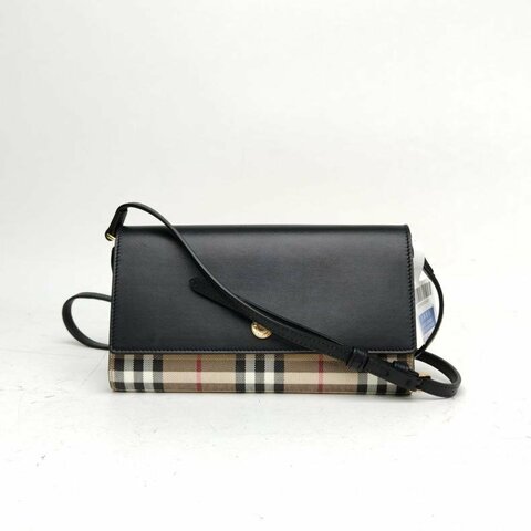 Burberry 黑色牛皮PVCwoc單肩包
