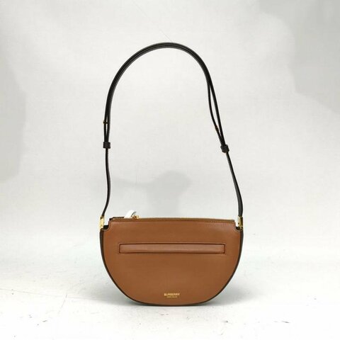 Burberry 棕色牛皮半月包斜挎包
