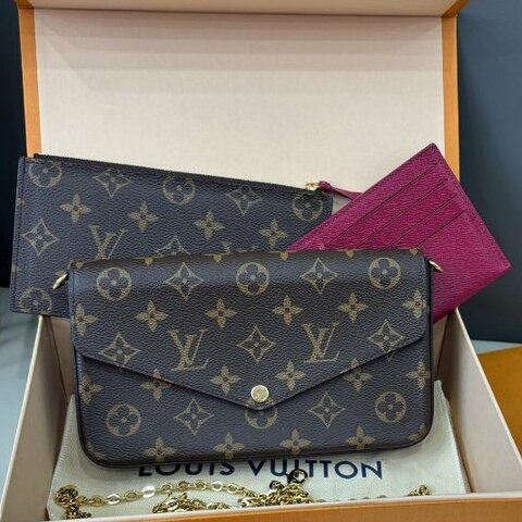 近新品 路易威登/Louis Vuitton 老花三合一鏈條包芯片款
