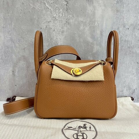 Hermes 金棕金 Mini Lindy 二代 W刻