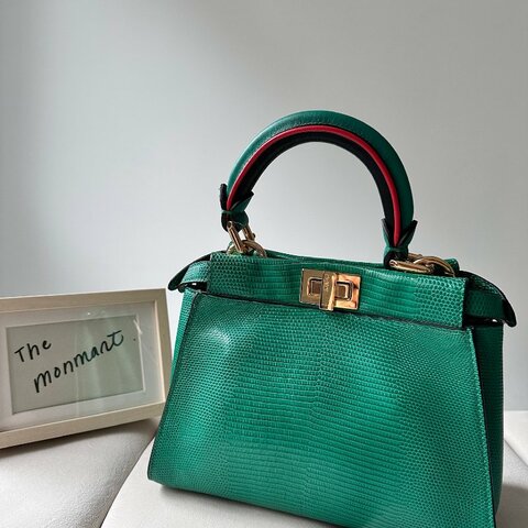 訂製款  Fendi Mini Peekaboo 特殊皮革 訂製款 撞色