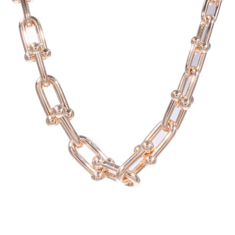TIFFANY＆CO 18K玫瑰金HardWare Graduated Necklace項鍊