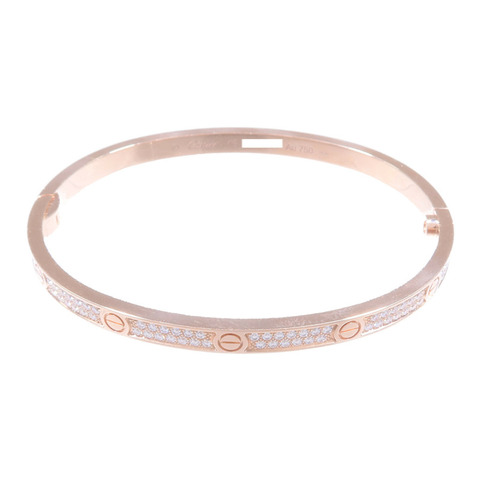 CARTIER 18K玫瑰金Love Bracelet Small Model Full Diamonds鑽石手鐲