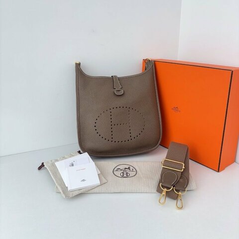 近新品 Hermes愛馬仕 Evelyne29 大象灰金扣伊芙琳