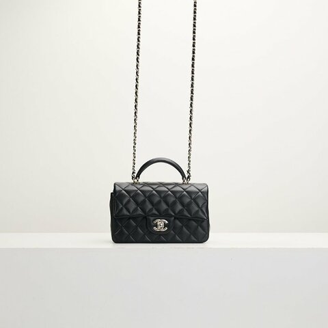 二手Chanel handle cf20 黑金 芯片款