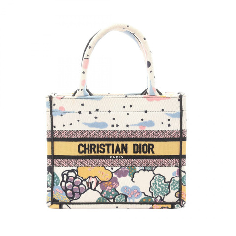 Dior BOOK TOTE 小號帆布手提包 白色 多色 二手 女士