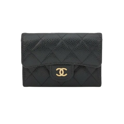 Chanel CC Bag牛皮菱格绗缝雙C Logo卡包