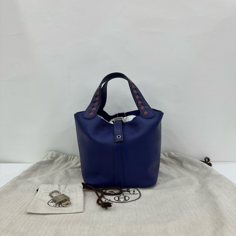 Hermes 愛馬仕 picotin18 M3水墨藍 編織手提袋 D刻