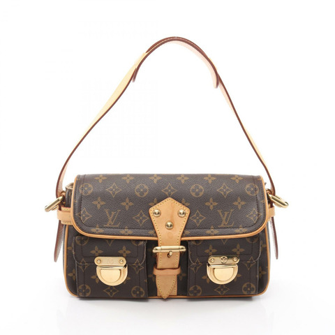 路易威登 Hudson PM 單肩包 M40027 Monogram 皮革 棕色 二手 女士