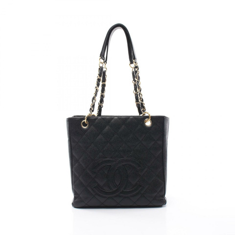 香奈兒 (CHANEL) Matelasse PST 手提包/鏈條肩包/手提包 A20994 黑色皮革 二手 金色五金