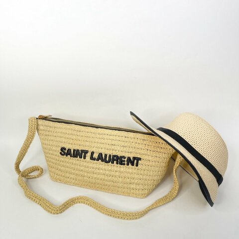 YSL 拉菲草斜背包