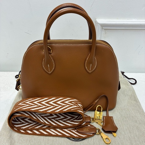 Hermes Bolide 25 B刻金棕色金扣 EC皮