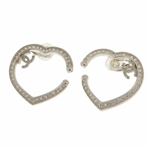Chanel 香奈兒鏤空愛心耳環（耳夾）