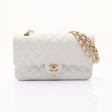 COCO 25 肩背包 白色 荔枝紋牛皮 金釦【CHANEL 香奈兒】 A01112