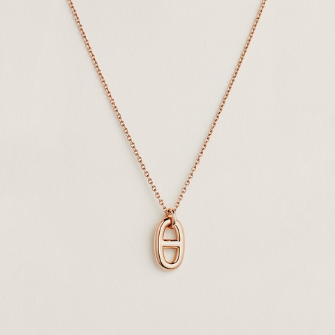 近新🥨Hermès 愛馬仕 750玫瑰金 Farandole 豬鼻項鍊 墜飾 項鍊 Necklace 珠寶 H108615B
