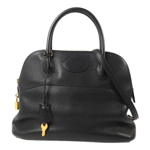 HERMES Clemence皮革Bolide 31手挽肩背兩用袋Noir