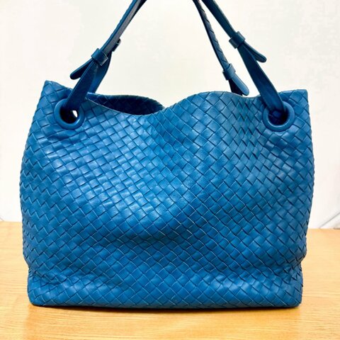 Bottega Veneta BV 編織雙橋單肩斜挎包 秀款 碧綠藍