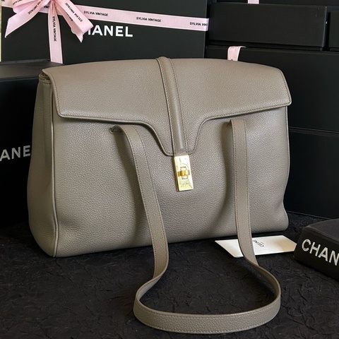 賽琳/Celine 大象灰soft16中號托特包單肩包金扣