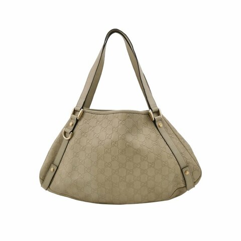 Gucci Abbey牛皮純色雙G壓花老花單肩包