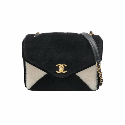 Chanel Flap Bag羊皮拼色雙C扣單肩包晶片款
