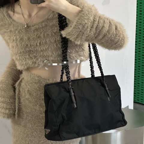 《初。Vintage》 Prada 降落傘布面壓克力鏈條包
