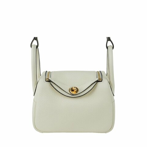 HERMÈS 愛馬仕 Mini Lindy 20 Craie 奶油白 金釦 Clemence 牛皮｜手提包 肩背包 斜背包｜琳迪包 G刻 2026｜KÉSH 凱仕精品