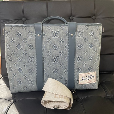 路易威登/Louis Vuitton Weekend Tote Nm M22537    Monogram Washed Denim 塗層帆布