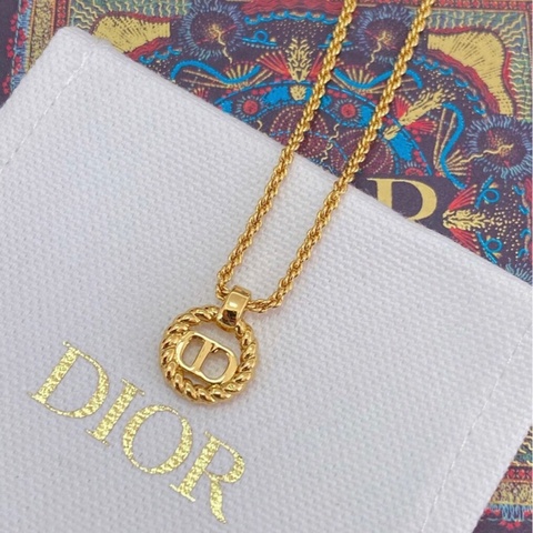 Christian Dior 經典金色CD麻花邊項鍊 近全新 極美✨