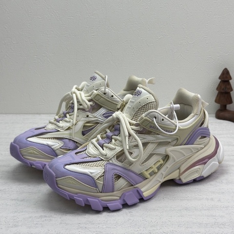 Balenciaga 巴黎世家 Track 2.0 低幫 老爹鞋 女款 白紫 37碼