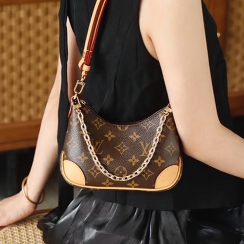👜LV路易威登｜Boulogne nano老花黃牛角包｜99新芯片款