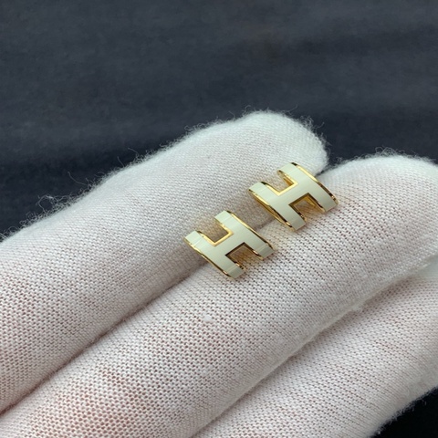 Hermès 愛馬仕全套白mini pop耳釘