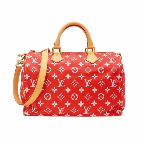 Louis Vuitton 展示品 Speedy P9 40 牛皮手提斜背二用包(M24420-紅)