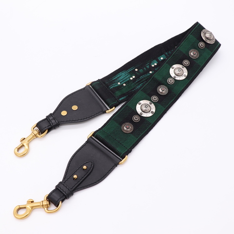 Dior 綠色編織 金屬鉚釘背帶