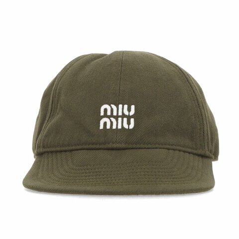 【MIU MIU】Denim 牛仔 抽繩造型 帽子 棒球帽 老帽 綠色 黃色 5HC369
