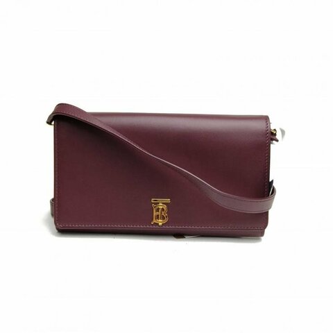 Burberry 紅棕色牛皮單肩包