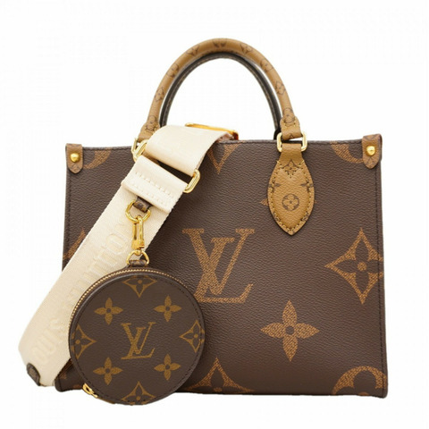 路易威登 Monogram Giant Reverse OnTheGo PM 手提包 M46373 棕色 女士兩用包