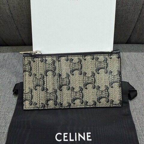 💎Han's house精品服飾💎CELINE 滿版 老花 拉鍊 零錢包 卡夾
