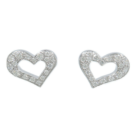 PIAGET 18K白金Stud Earrings Heart耳環