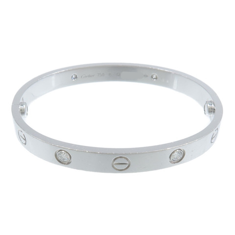 CARTIER 18K白金Love Bangle 4P Diamond鑽石手鐲