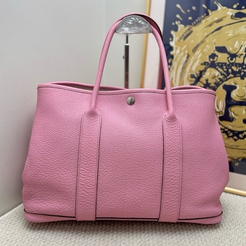 【近新閒置品】愛馬仕Hermès 花園gardenParty36 櫻花粉框O刻